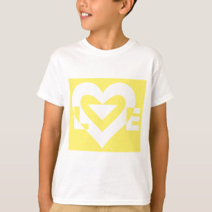 T-shirt Aimer Blanc sur Jaune