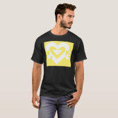 T-shirt Aimer Blanc sur Jaune (Devant entier)