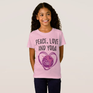 T-Shirt Aimer Cadeau Yoga pour Yogis Paix, Amour et Cadeau