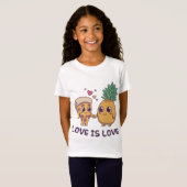 T-Shirt Aimer Cute Pride Pizza d'ananas (Devant entier)