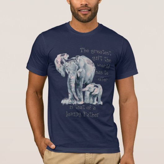 T-shirt Aimer Elephant Père et bébé animal Citation (Devant)