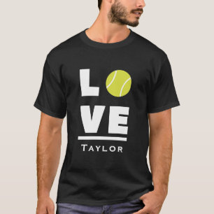 T-shirt Aimer et vivre Tennis Fan de sports Nom personnali