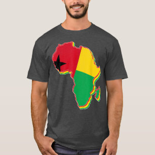 T-shirt Aimer Guinée Bissau Drapeau Avec Afrique Carte Bis