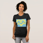 T-shirt Aimer jaune sur bleu (Devant entier)