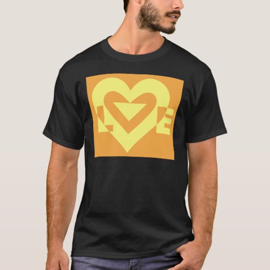 T-shirt Aimer Jaune sur Orange (Devant)