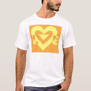 T-shirt Aimer Jaune sur Orange