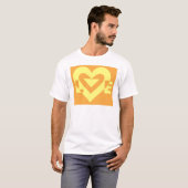 T-shirt Aimer Jaune sur Orange (Devant entier)