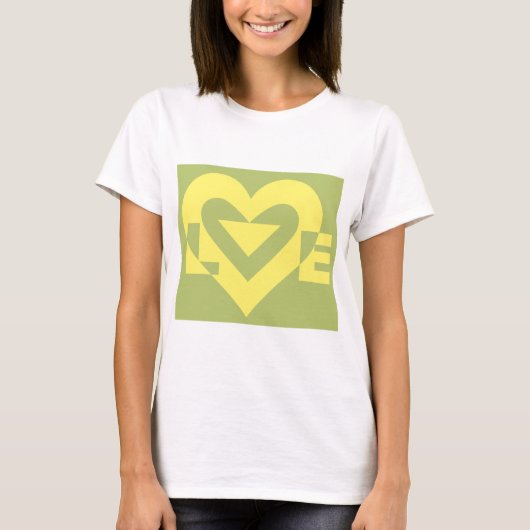 T-shirt Aimer Jaune sur Sage Green (Devant)