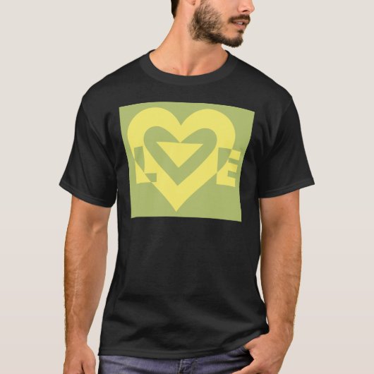 T-shirt Aimer Jaune sur Sage Green (Devant)