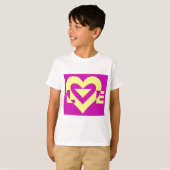 T-shirt Aimer Jaune sur violet (Devant entier)