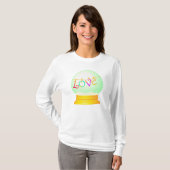 T-shirt Aimer la neige globe joli boho coloré (Devant entier)