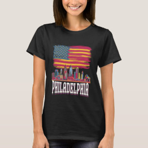 T-shirt Aimer la vue du ciel de Philadelphie centre-ville