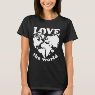 T-shirt Aimer le Monde grand Terre coeur planète Terre coe