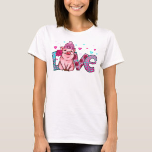 T-shirt Aimer les animaux de ferme, aimer les piges, l'amo