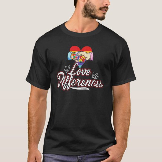 T-shirt Aimer les différences Sensibilisation à l'autism (Devant)