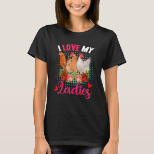 T-shirt Aimer Ma Mignonne Dames Trois Fleurs De Poulets Ag