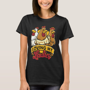 T-shirt Aimer Mes Dames Drôle Amateur De Poulet Agricole L