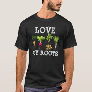 T-shirt Aimer mes racines Légumes et jardinage Vegan Veget
