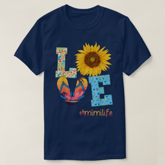 T-shirt AIMER Mimi Vie Flip Flops Hippie Tournesol été (Design devant)