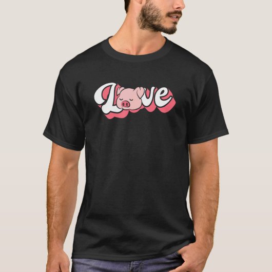 T-shirt Aimer Mini Cochon Miniature Cochon Propriétaire (Devant)