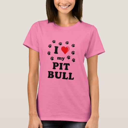 T-shirt Aimer Mon Pittbull (Devant)
