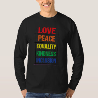 T-shirt Aimer Paix Égalité Jolie Inclusion Arc En Ciel Lgb