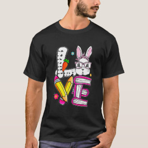 T-shirt Aimer Pâques Enseignant Cute Bunny Face Joyeux Pâq