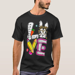 T-shirt Aimer Pâques Enseignant Cute Bunny Face Joyeux Pâq