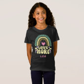 T-Shirt Aimer plus arc-en-ciel, fleurs, coeur, nom (Devant entier)