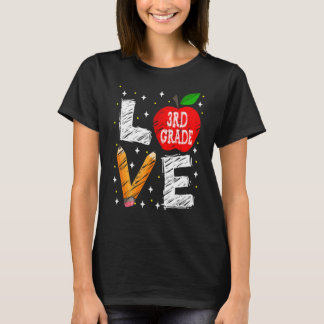 T-shirt Aimer Pomme de 3e année Retour à l'école Enseignan