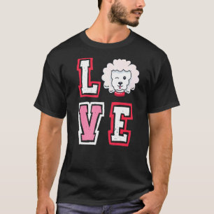 T-shirt Aimer Poodle Animal Pup Chien Chien de Chien de Ch