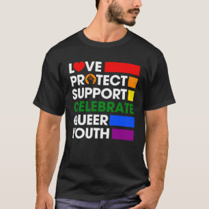 T-shirt Aimer Protéger le soutien Célébrer Queer Youth LGB