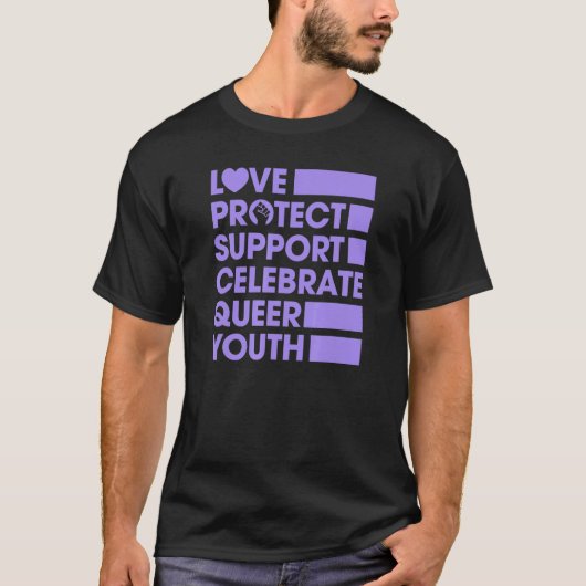 T-shirt Aimer Protéger Support Célébrer Queer Youth Lgbtq  (Devant)