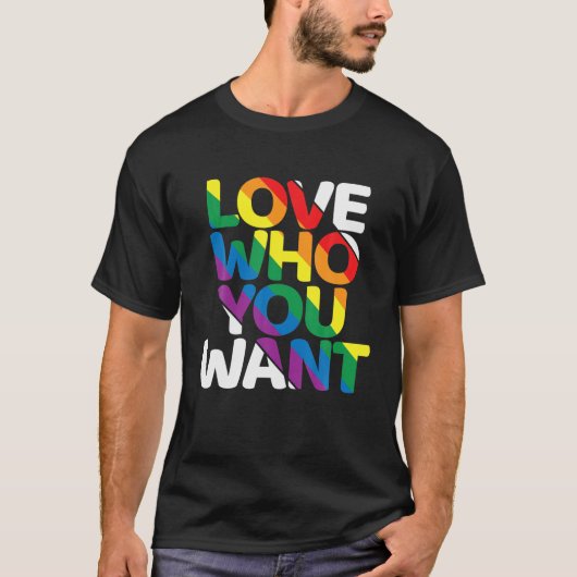 T-shirt Aimer Qui Vous Voulez Gay Arc-En-Ciel Soutien Égal (Devant)