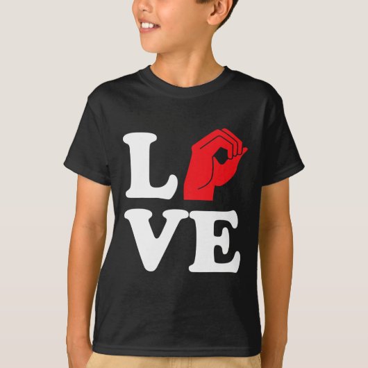 T-shirt Aimer Symbole Asl (Devant)