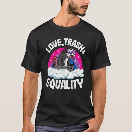 T-shirt Aimer Trash & Égalité Opossum Bisexual Drapeau Bi  (Devant)