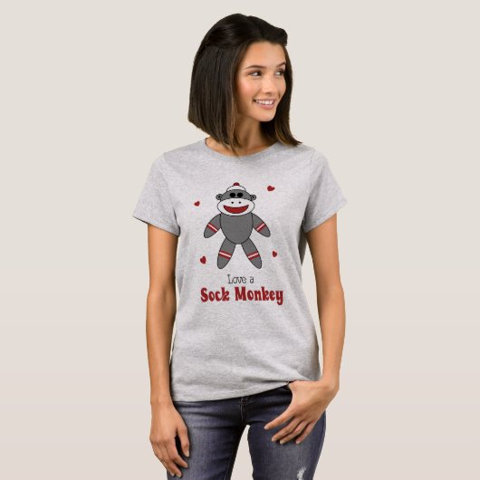 T-shirt Aimer Un Singe Sock Quirky Retro Toy (Devant entier)