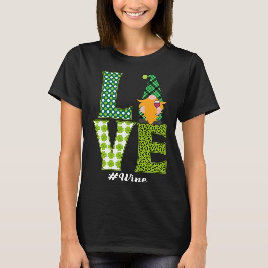 T-shirt Aimer Vin Gnome Jour de la Saint Patrick Hommes Sh (Devant)