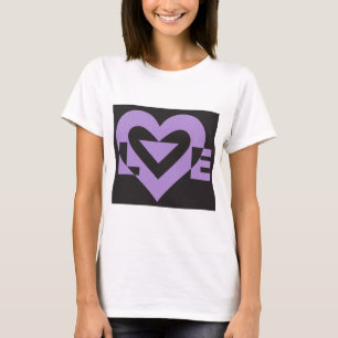 T-shirt Aimer violet sur noir