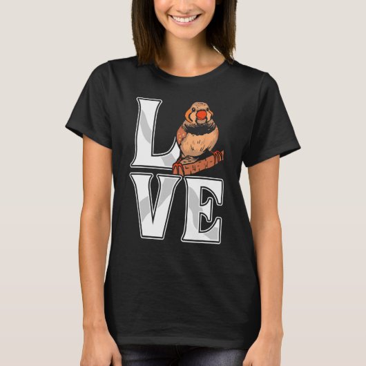 T-shirt Aimer Zebra Finch Oiseau Finch Oiseaux Oiseau Anim (Devant)