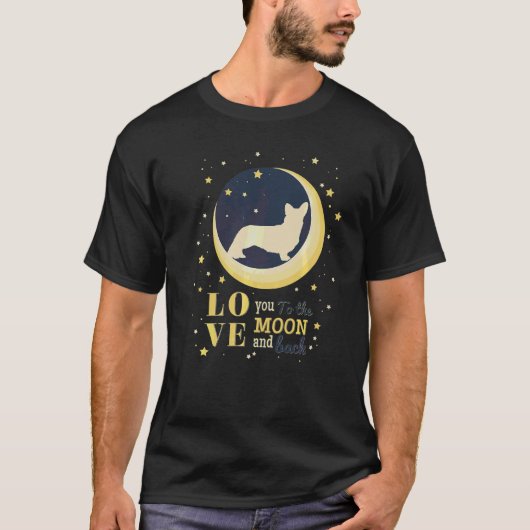 T-shirt Aimez Cardigan Welsh Corgi À La Lune (Devant)