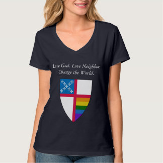 T-shirt Aimez Dieu. Aimez le voisin. LGBTQ épiscopal