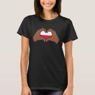 T-shirt Aimez la Pologne Drapeau Cœur Racines Polonaises P