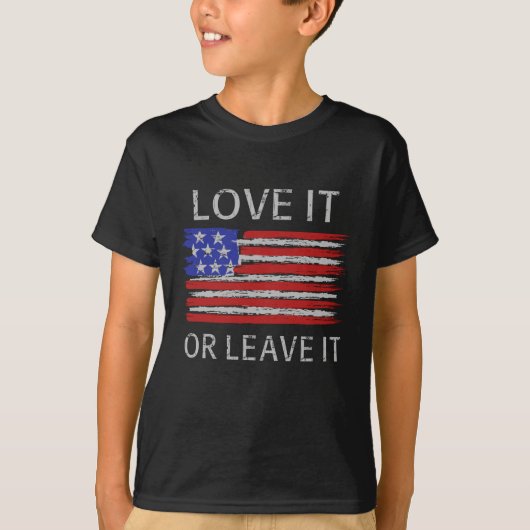 T-shirt Aimez-le ou laissez-le États-Unis Drapeau (Devant)