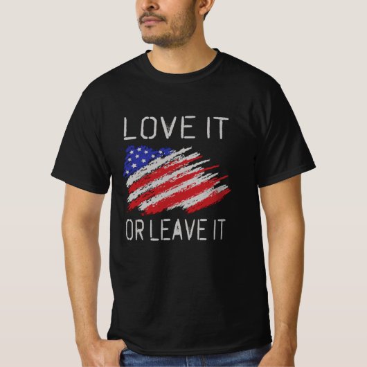 T-shirt Aimez-le ou laissez-le États-Unis Drapeau (Devant)