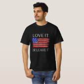 T-shirt Aimez-le ou laissez-le États-Unis Drapeau (Devant entier)
