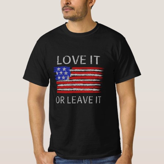T-shirt Aimez-le ou laissez-le États-Unis Drapeau (Devant)