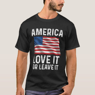 T-shirt Aimez-Le Ou Laissez-Le Patriotique American Usa Fl