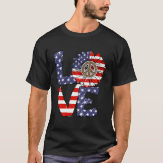 T-shirt Aimez Le Rouge Blanc Et Bleu Juillet 4E Drapeau Am