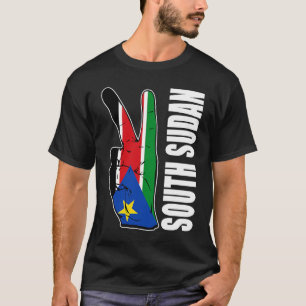 T-shirt Aimez Le Sud-Soudan Avec Un Drapeau Soudanais Dans
